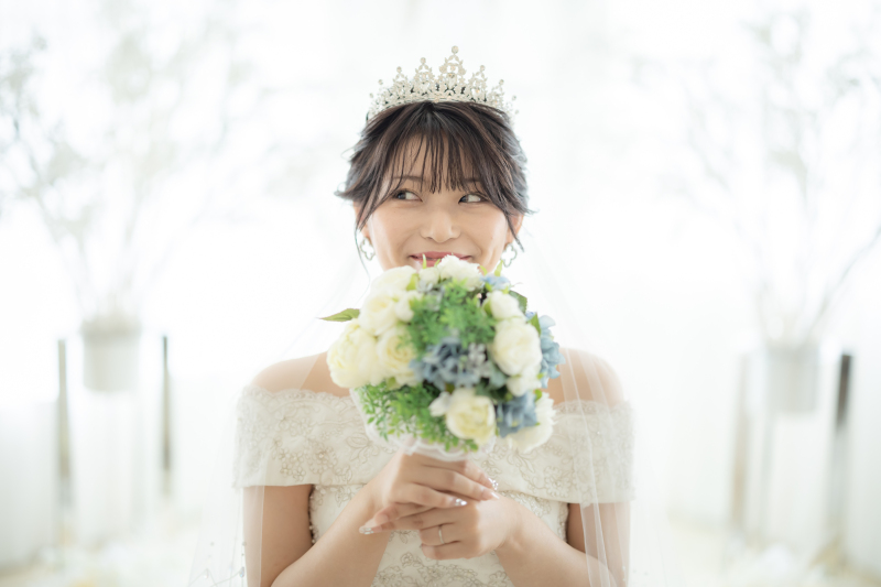 ブーケを使ってキュートに♡