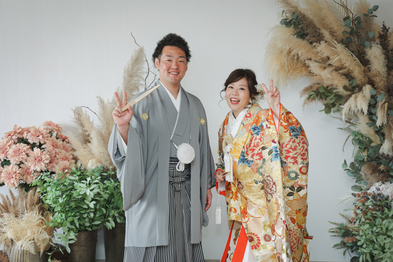 色打掛×色紋服で淡く優しく