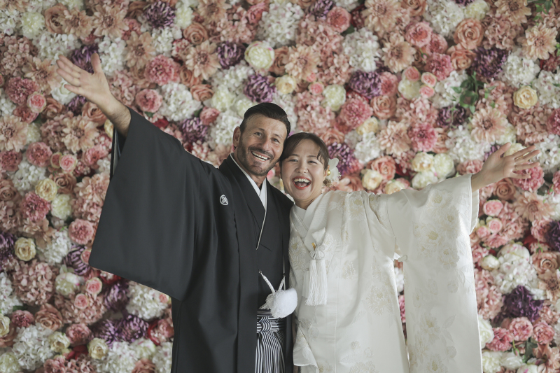 フラワーウォールで弾ける瞬間