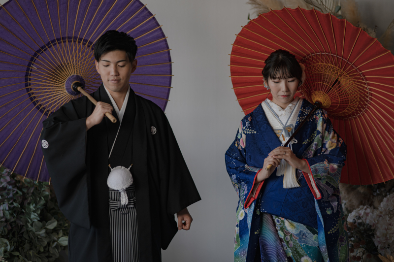 和傘を使って美しく