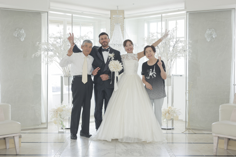 ご両親と一緒にピースショット