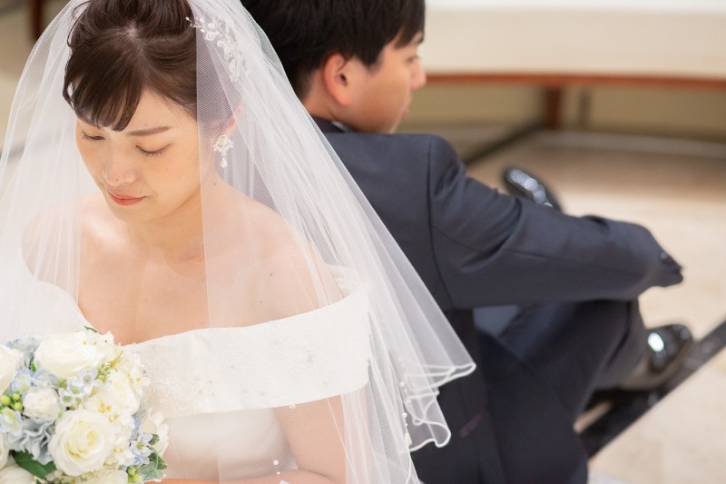 小さな結婚式神戸モザイク店でのチャペルフォト