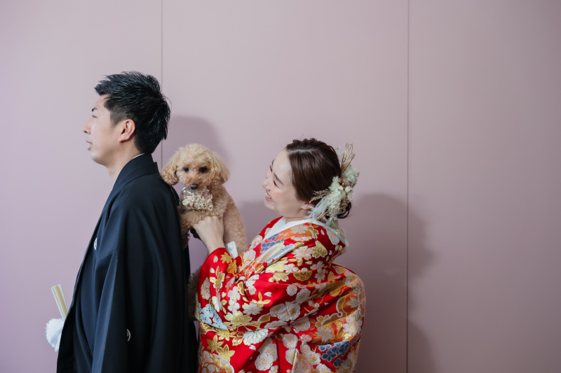 小さな結婚式 神戸モザイク店_ペットと一緒に撮影できる