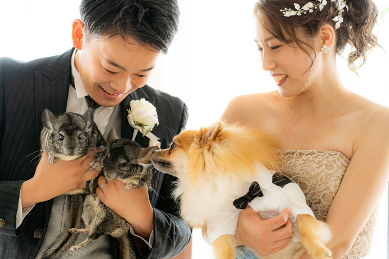 小さな結婚式 神戸モザイク店_ペットと一緒に撮影できる