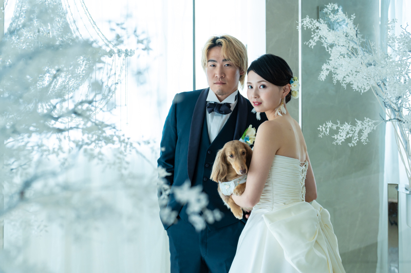 小さな結婚式 神戸モザイク店_ペットと一緒に撮影できる