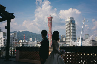 小さな結婚式 神戸モザイク店_【チャペル・スタジオどっちもOK】ちょっと外撮影