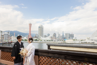 小さな結婚式 神戸モザイク店_【チャペル・スタジオどっちもOK】ちょっと外撮影