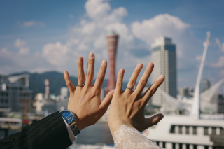 小さな結婚式 神戸モザイク店_【チャペル・スタジオどっちもOK】ちょっと外撮影