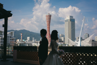 小さな結婚式 神戸モザイク店_【チャペル・スタジオどっちもOK】ちょっと外撮影