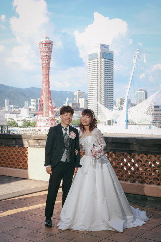 小さな結婚式 神戸モザイク店_【チャペル・スタジオどっちもOK】ちょっと外撮影