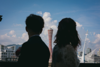 小さな結婚式 神戸モザイク店_【チャペル・スタジオどっちもOK】ちょっと外撮影