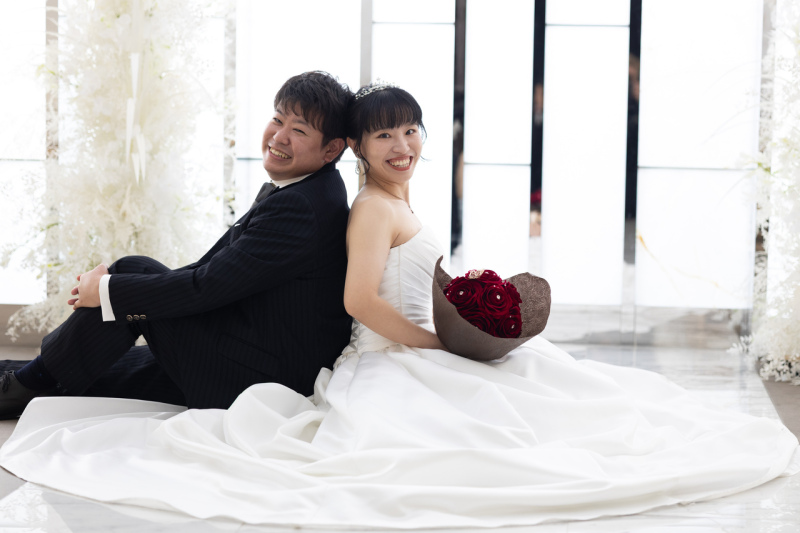 背中合わせのショット