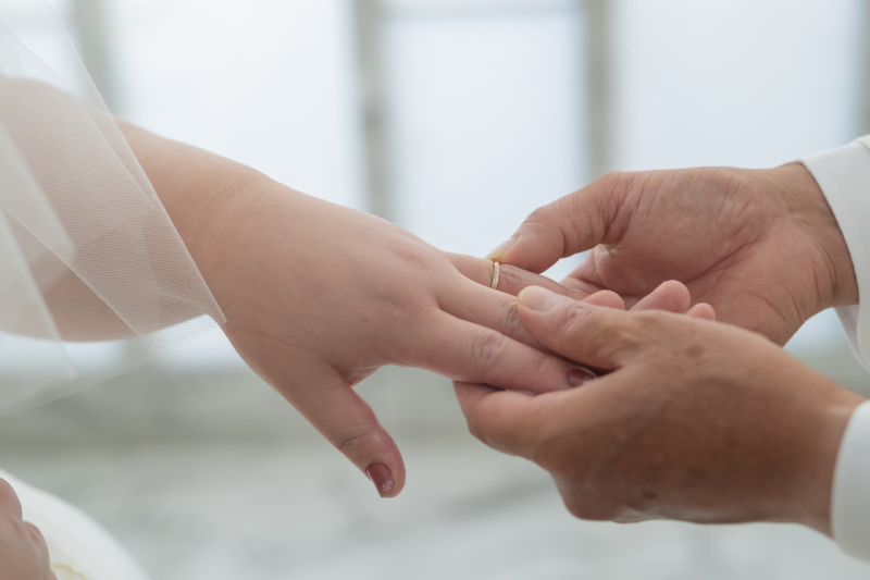 そのまま指輪の交換へ!