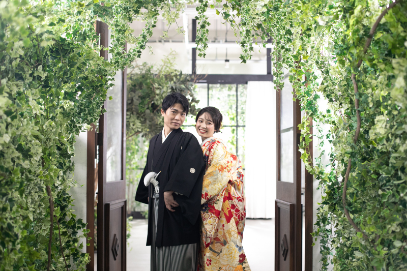 緑と光のトンネルで。