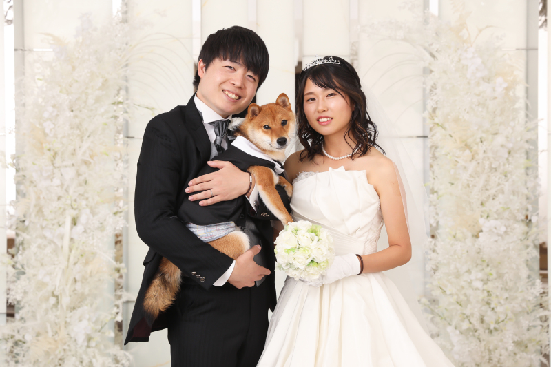 フォトウエディング(前撮り)レポート　チャペル×洋装×ワンちゃん★
