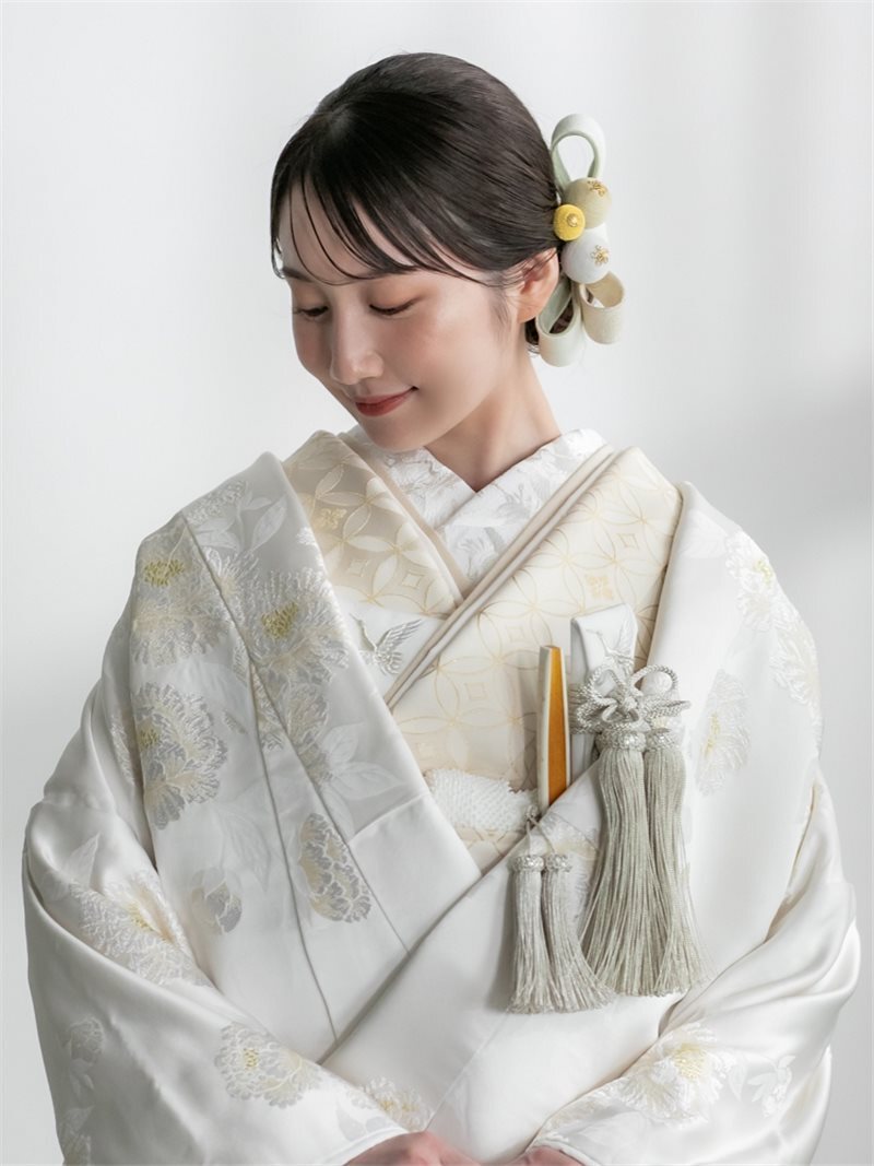 刺繍襟 群鶴