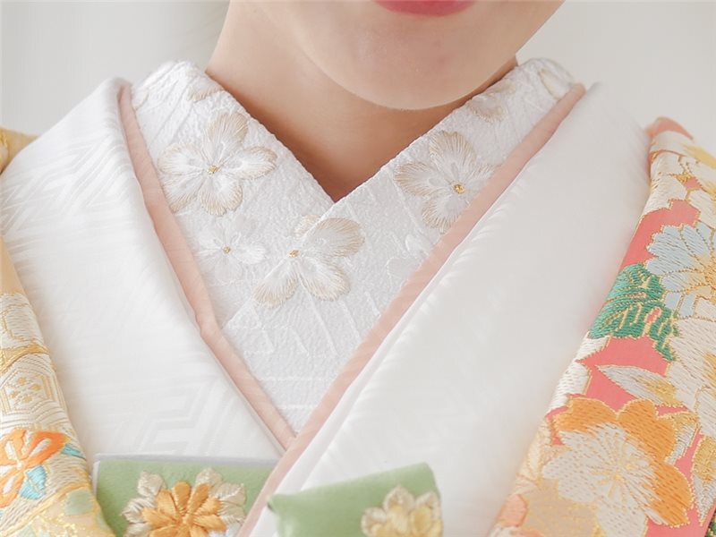 刺繍襟 桜