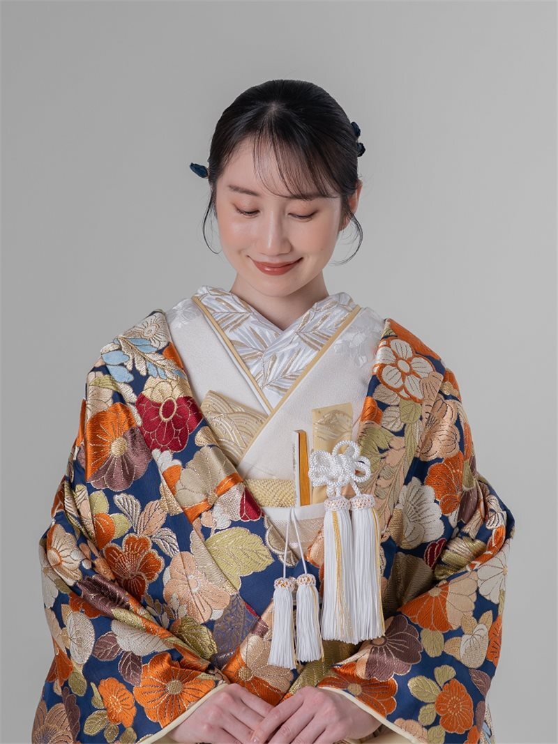 色掛下 花重ね 牡丹 