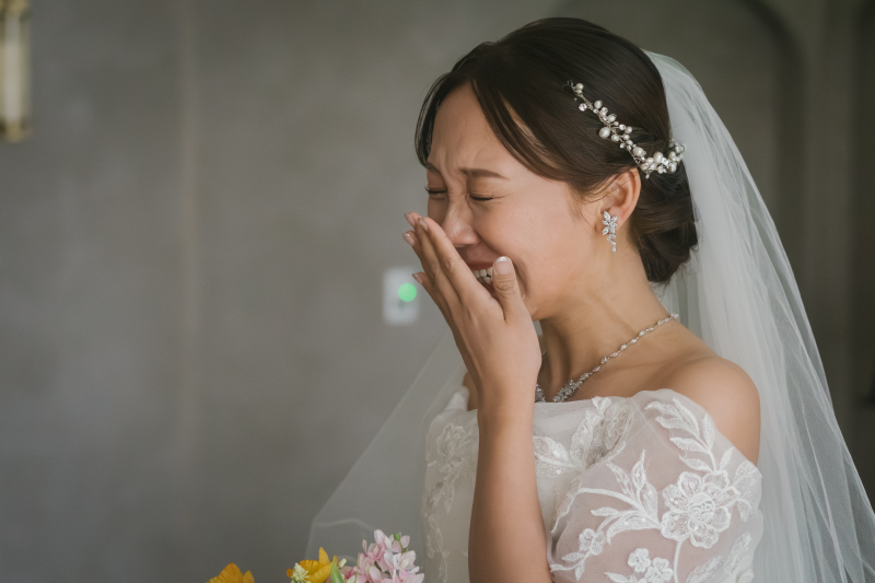 誉め言葉に思わず笑みがこぼれる新婦様