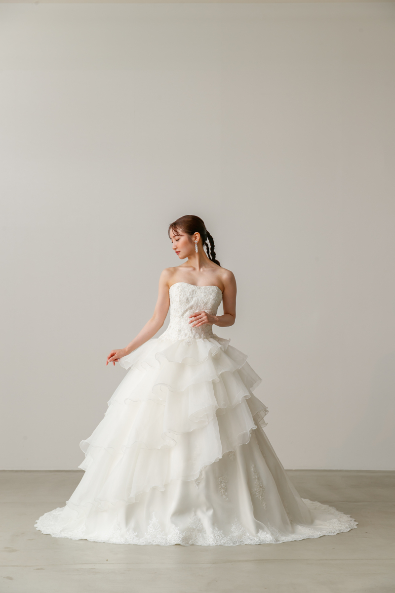 可愛いイメージのプリンセスラインドレス