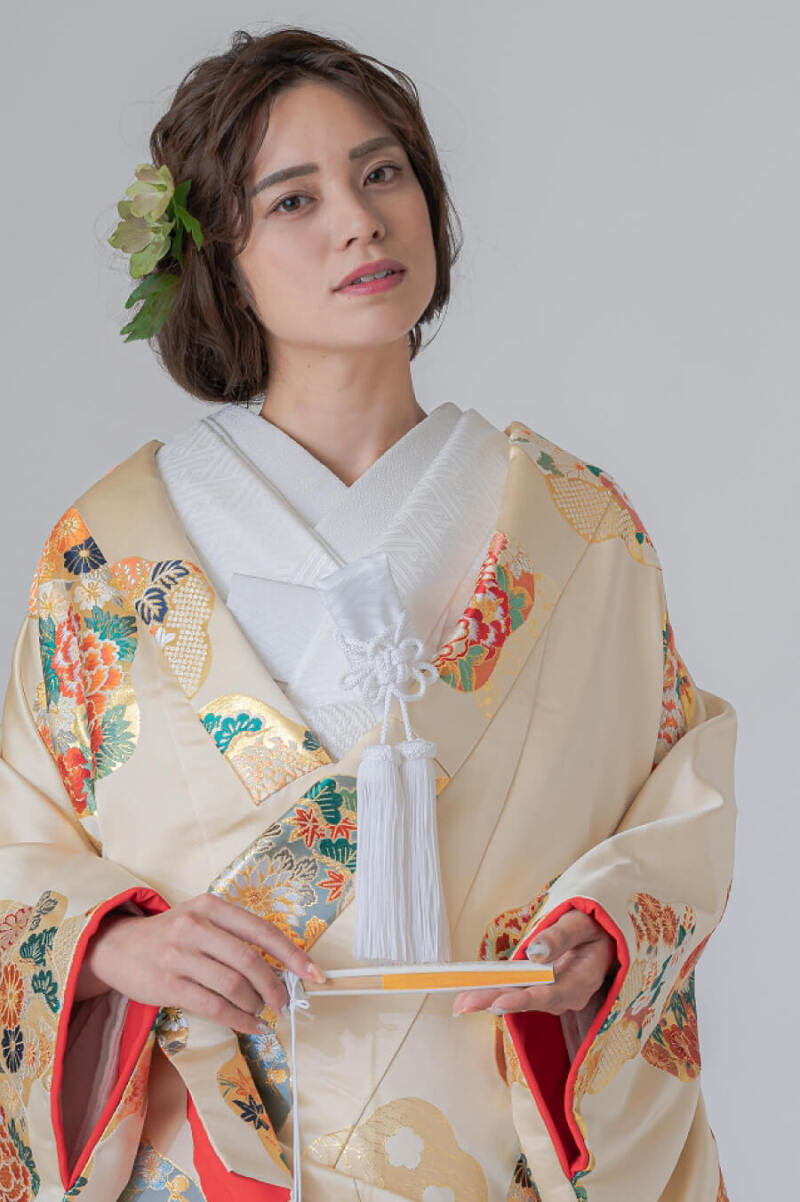 梅花の香り 梅の花を西陣織で仕上げた和装