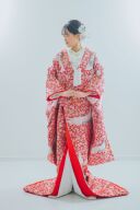 赤地飛鶴花詰め