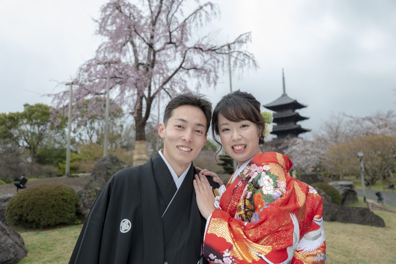 枝垂桜に五重塔に・・