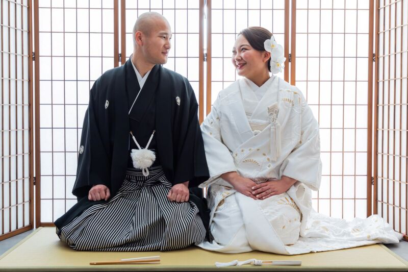 華やかな白無垢