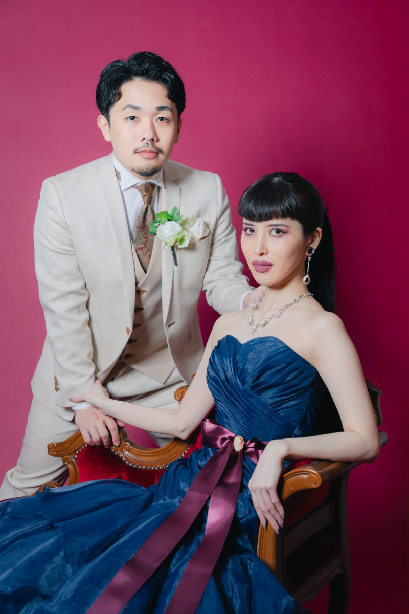 ネイビードレスに合う爽やかなタキシード♪