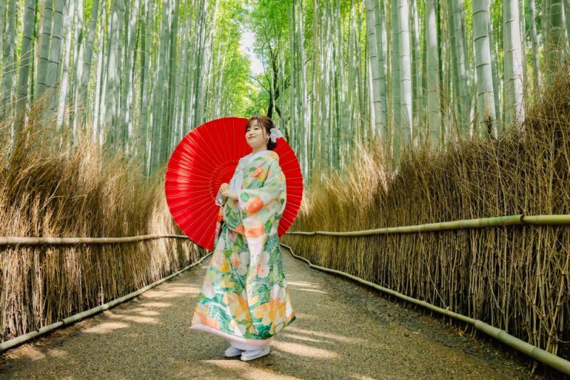 緑色の打ち掛け