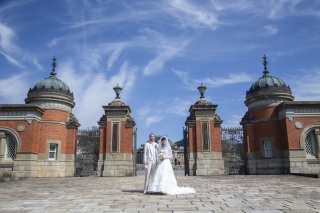 国立博物館で洋風なウェディングフォト