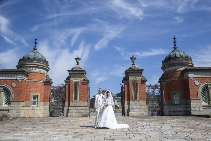 国立博物館で洋風なウェディングフォト