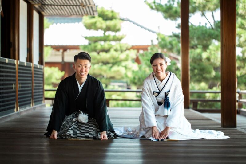 紋付袴×白無垢