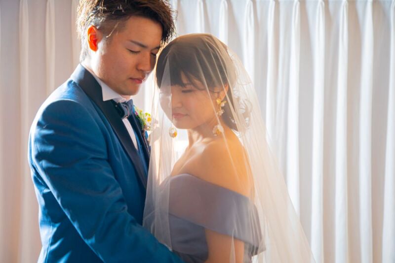 カラードレス×ベール