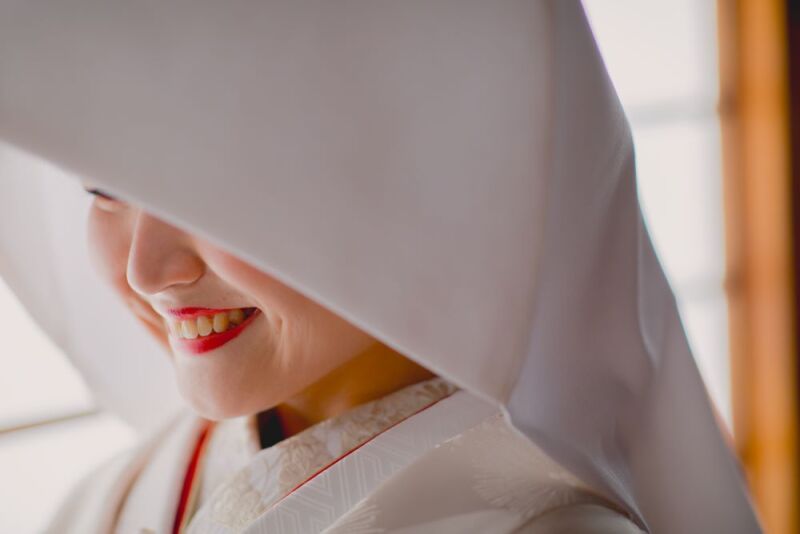 綿帽子ごしの笑顔