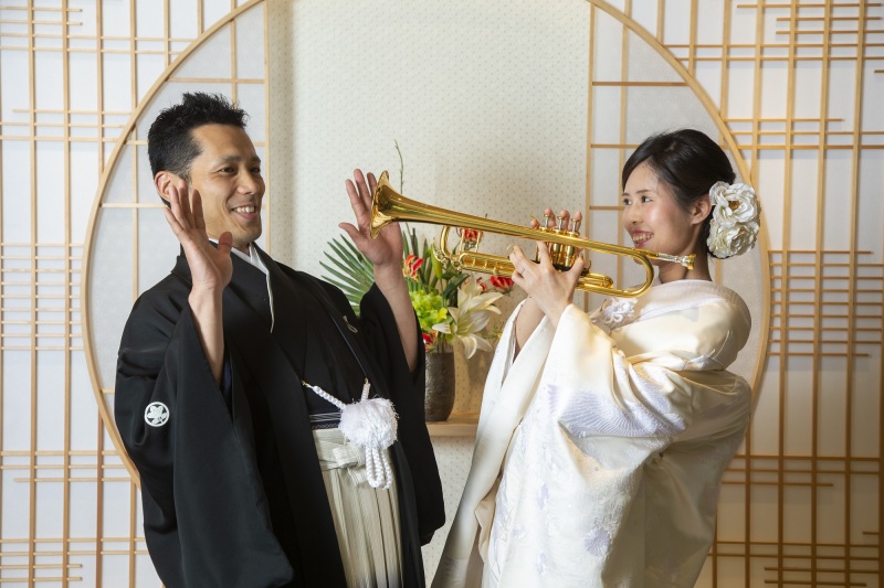 ご新郎様のMY楽器と一緒に!