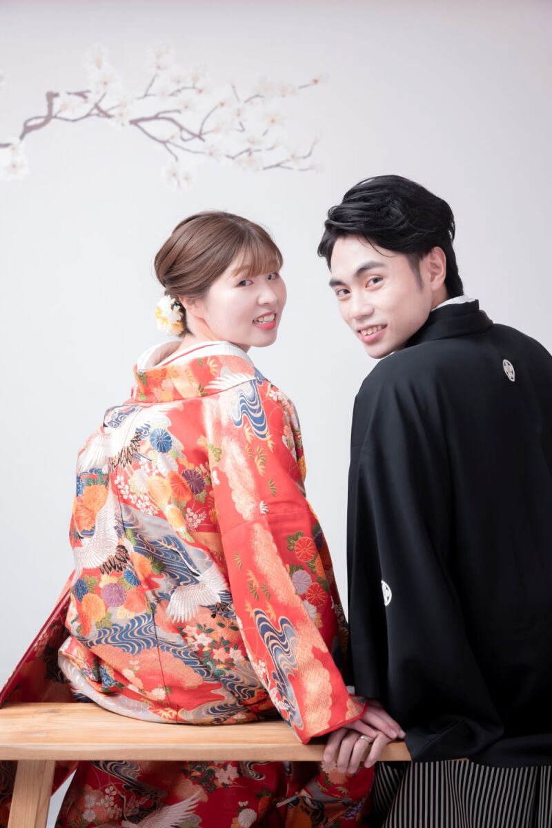 色打ち掛け×紋付袴