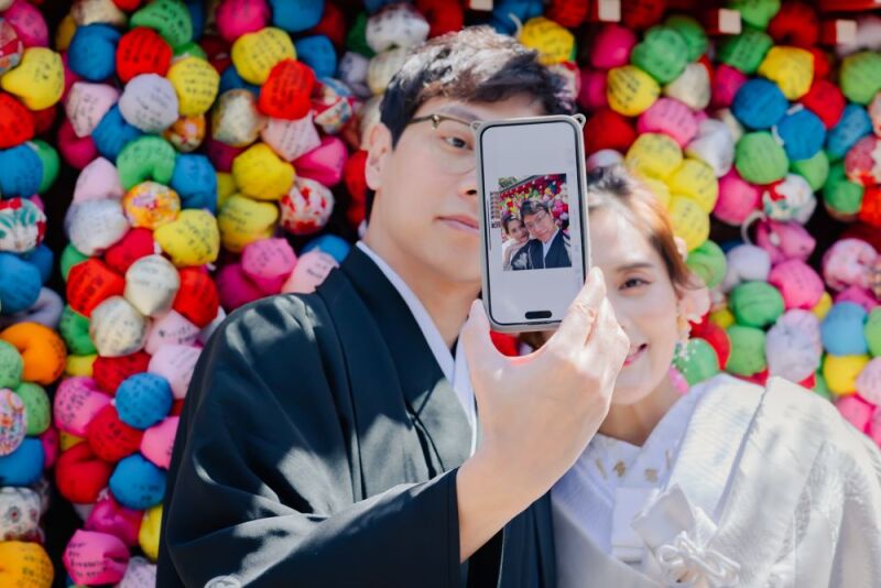 携帯を使用して