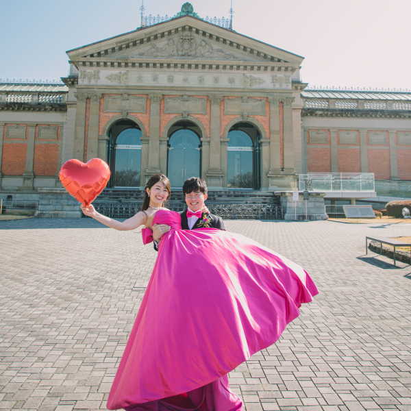 ハートのバルーンがアクセントに!