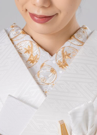 刺繍襟付長襦袢〈鞠〉