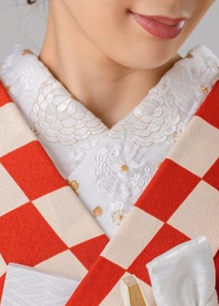 刺繍襟付長襦袢〈花②〉