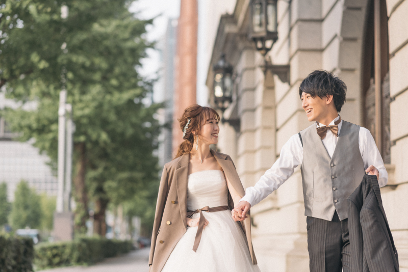 ジャケットを羽織って