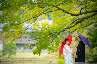 東京タワーと日本庭園で和装洋装どちらも楽しむフォトウエディング