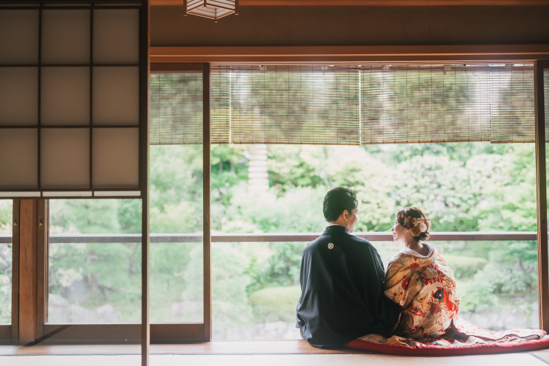 夏の日本庭園で楽しむ和装2着ロケ