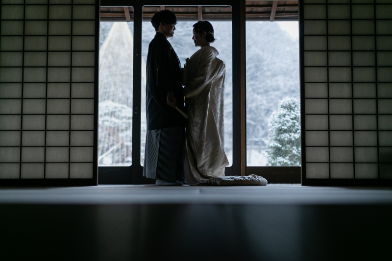 雪を眺めながら