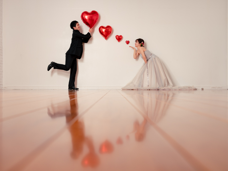 スタジオ撮影でふたりらしいフォトウエディング