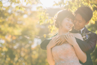 色づき始めた公園で