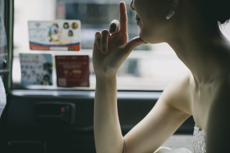 タクシーの中で