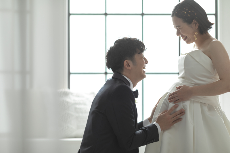 授かり婚なら、マタニティドレスもご用意!