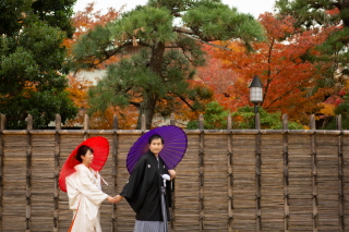 日本庭園から海へ